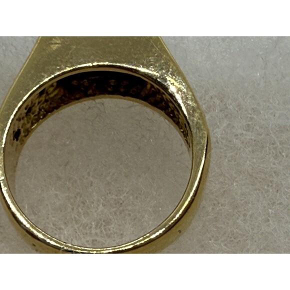 Ring 18K G. E. GOLD ELECTROPLATE American Ring Co A Size 6.5 Onyx Like Stone - Picture 9 of 16
